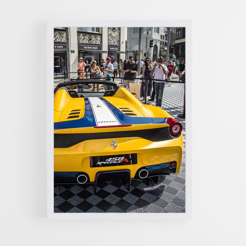 Poster Ferrari Jaune 458 (vue 3)